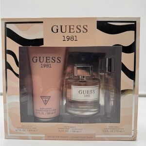 GUESS 1981 Women Perfume Gift Set Eau de Toilette Body Lotion Travel Spray